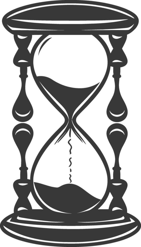 Silhouette hourglass black color only vector