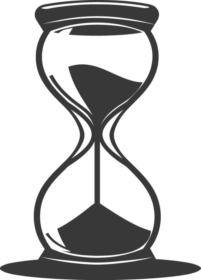 Silhouette hourglass black color only vector