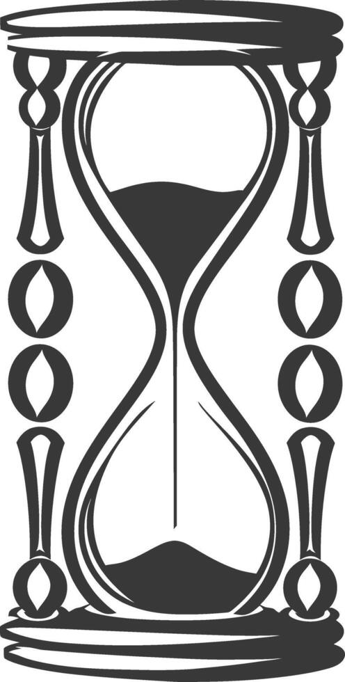 Silhouette hourglass black color only vector