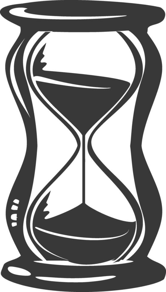 Silhouette hourglass black color only vector