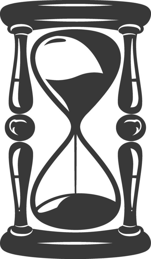 Silhouette hourglass black color only vector