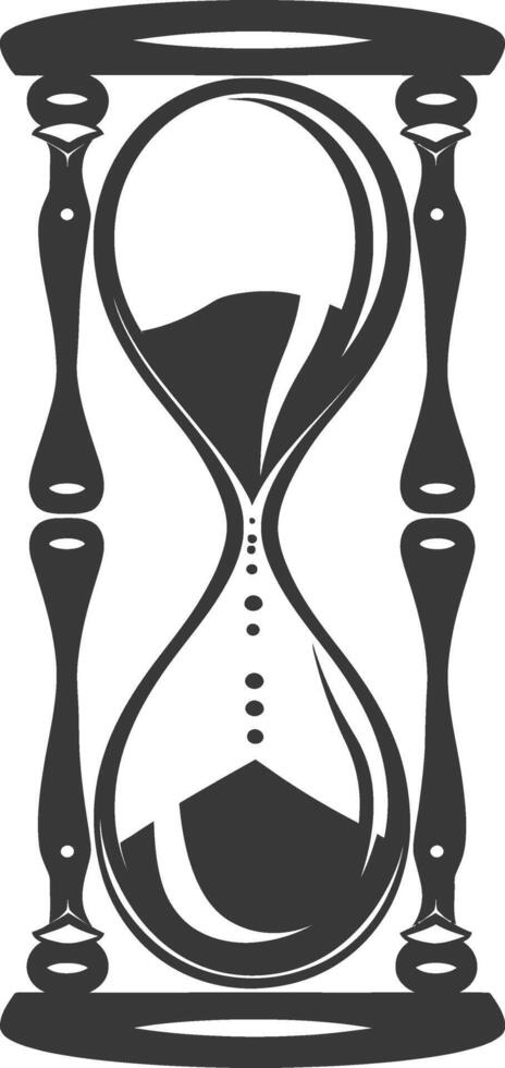 Silhouette hourglass black color only vector