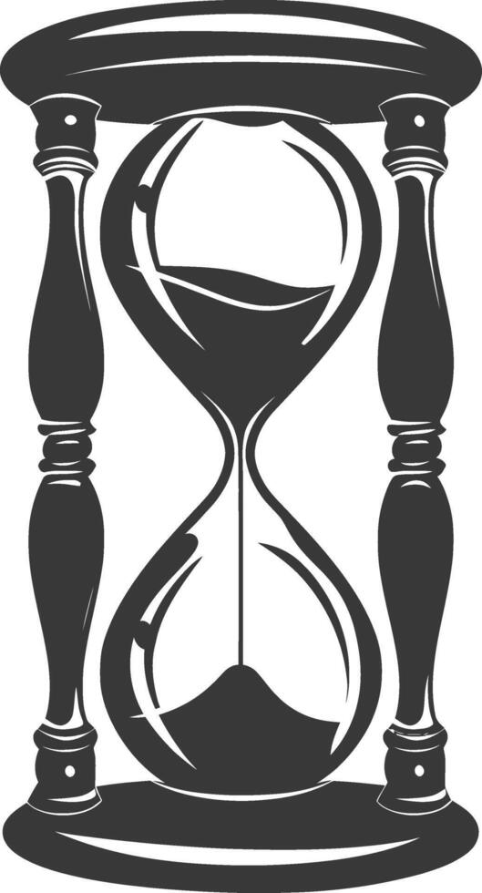 Silhouette hourglass black color only vector