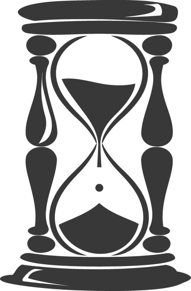 Silhouette hourglass black color only vector