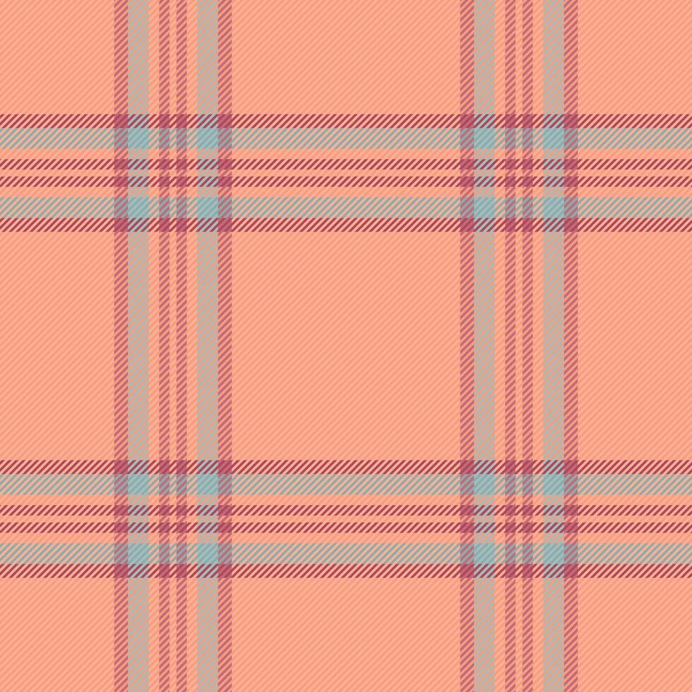 Lady texture check, tracery plaid seamless pattern. Twill tartan background fabric textile in red and pastel colors. vector