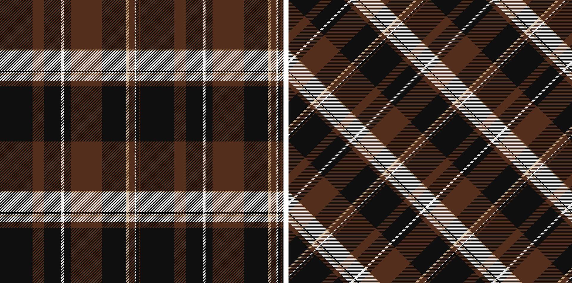 Tartan texture of textile plaid fabric with a pattern check seamless background. Set in gold colors. Stylish living room and bedroom decor. vector
