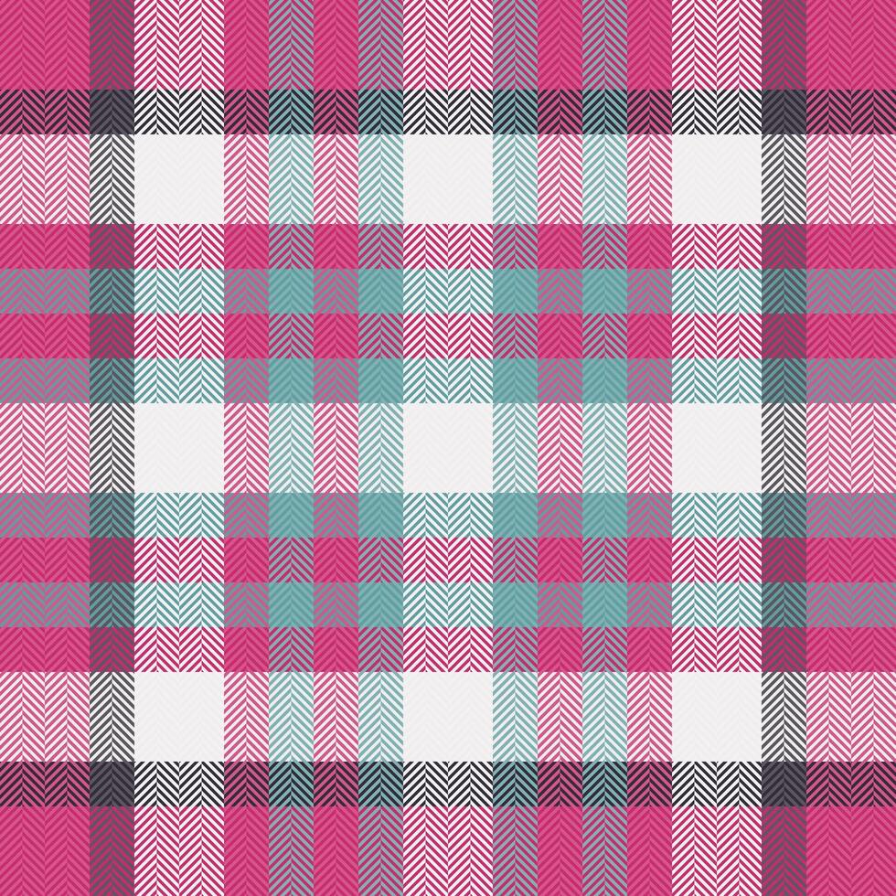 Quiet seamless texture, full fabric textile pattern. Masculine tartan background plaid check in pink and white colors. vector