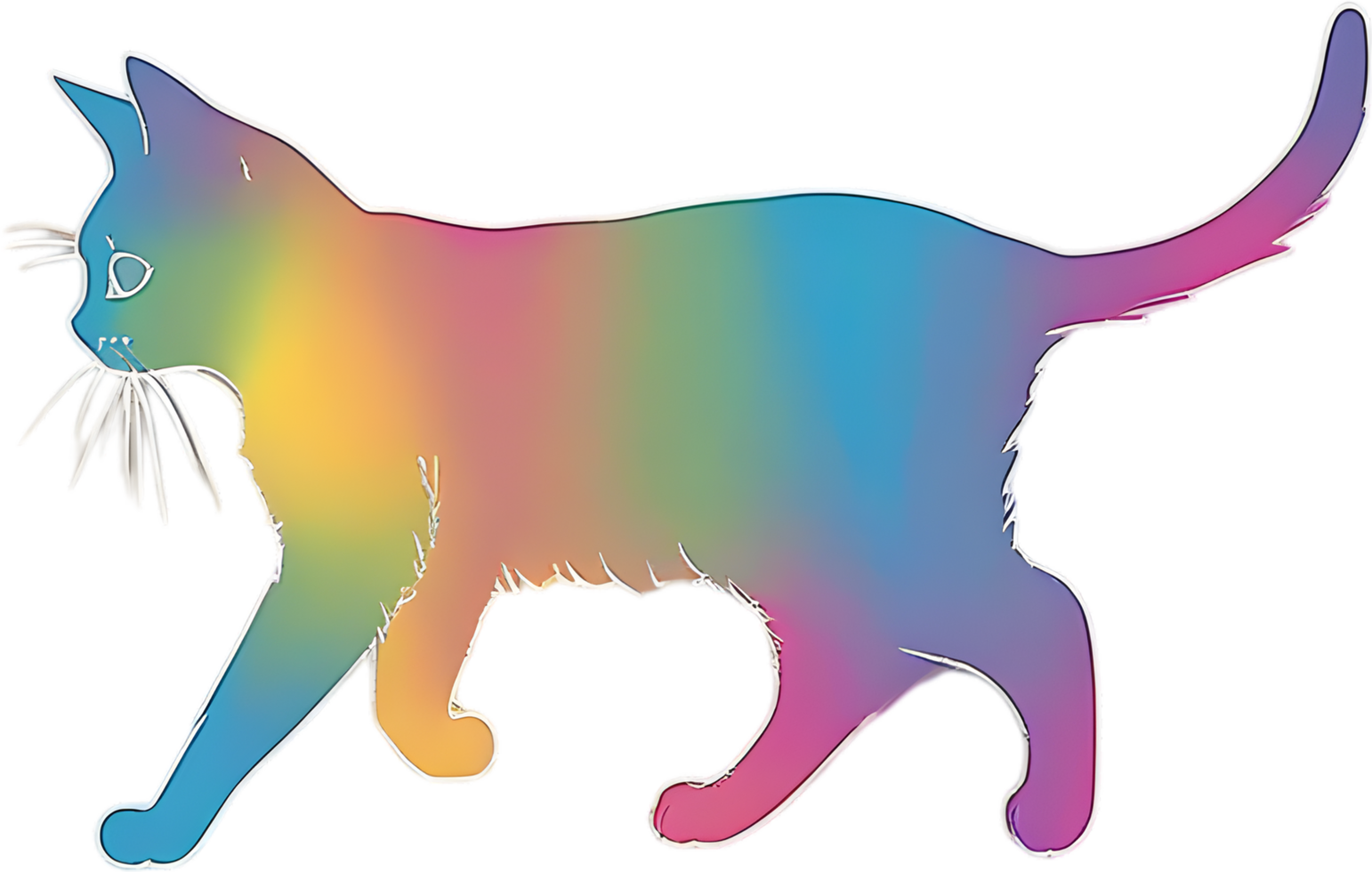 Colorful feline illustration, perfect for whimsical pet-themed designs. AI-generated. png
