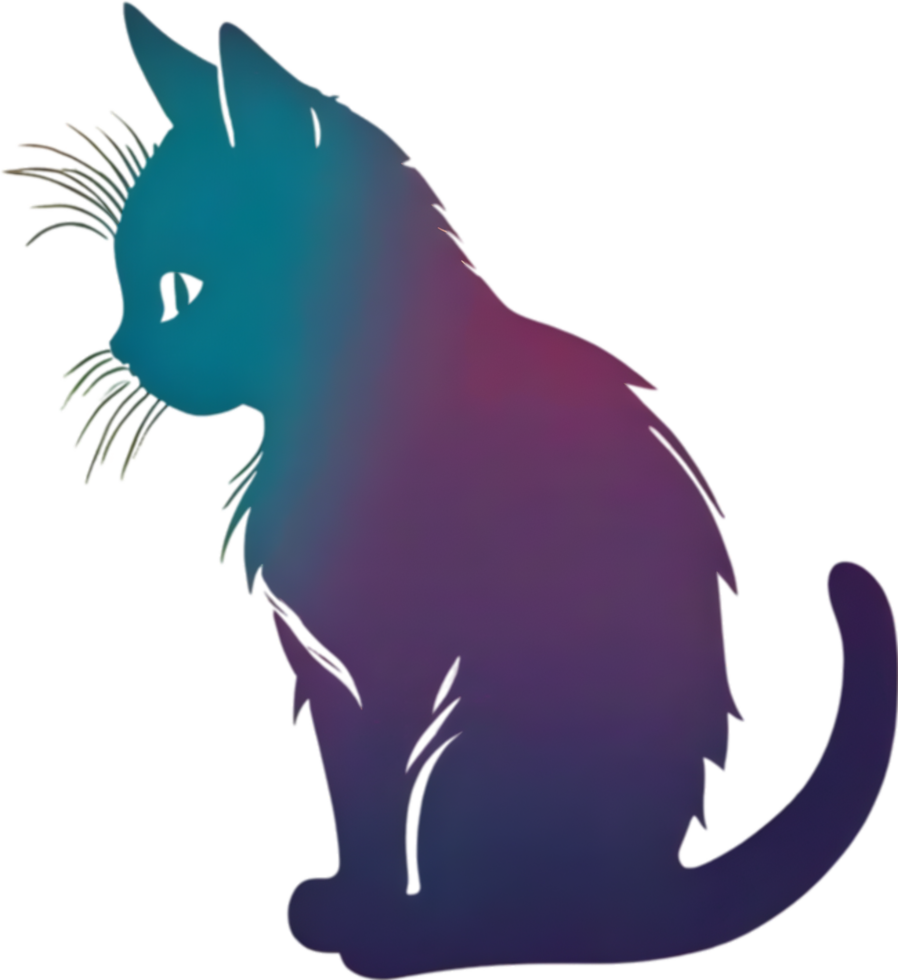 Colorful feline illustration, perfect for whimsical pet-themed designs. AI-generated. png