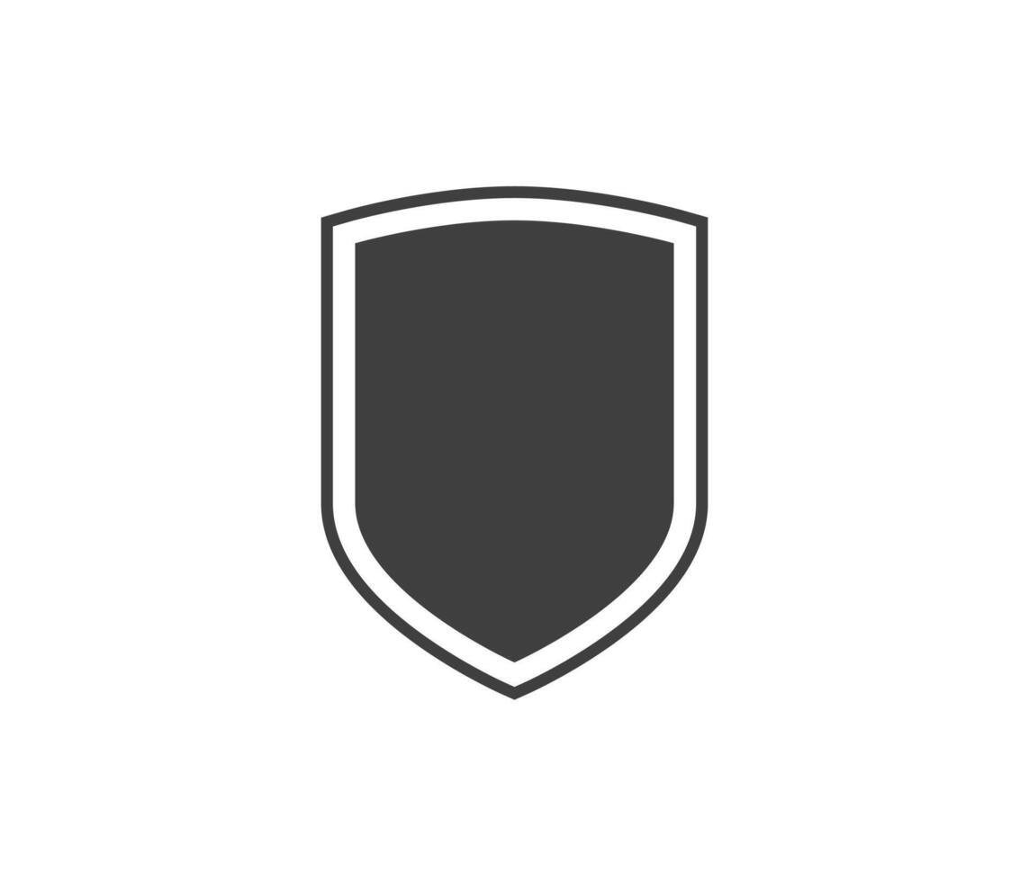 Shield black and white logo. Guarantee, insignia and guard symbol. Security icon vector