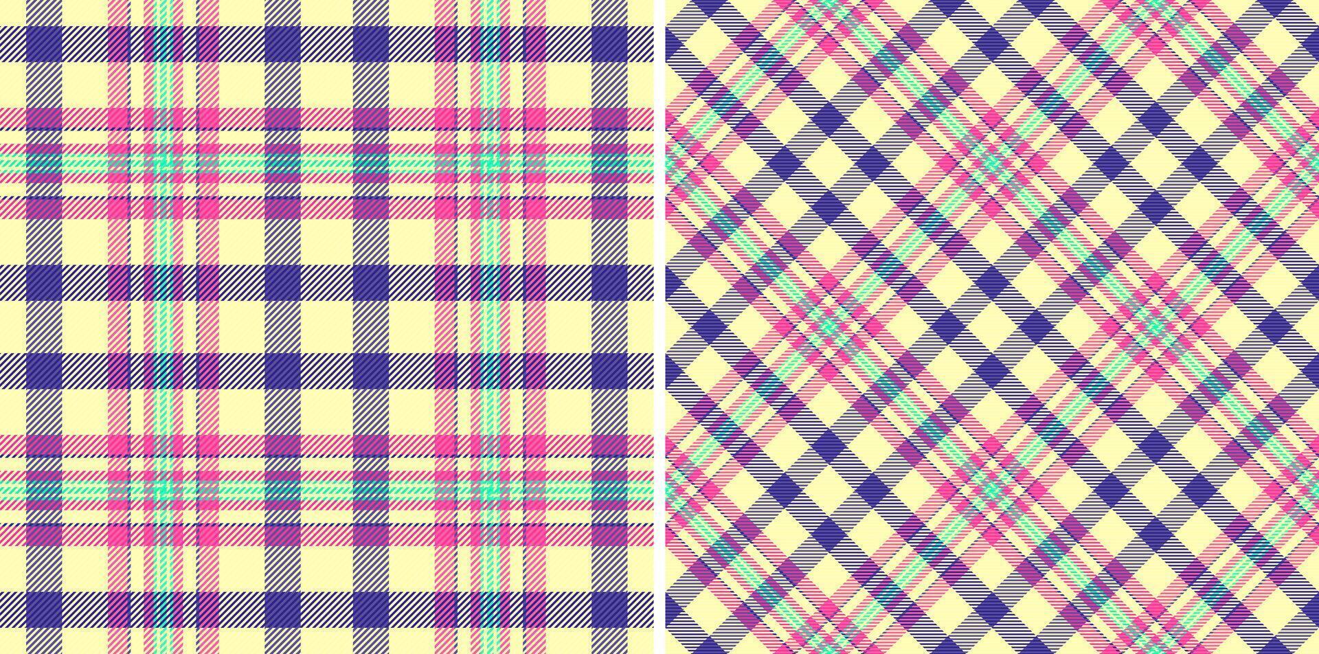 Texture fabric pattern of plaid check with a textile tartan seamless background. vector
