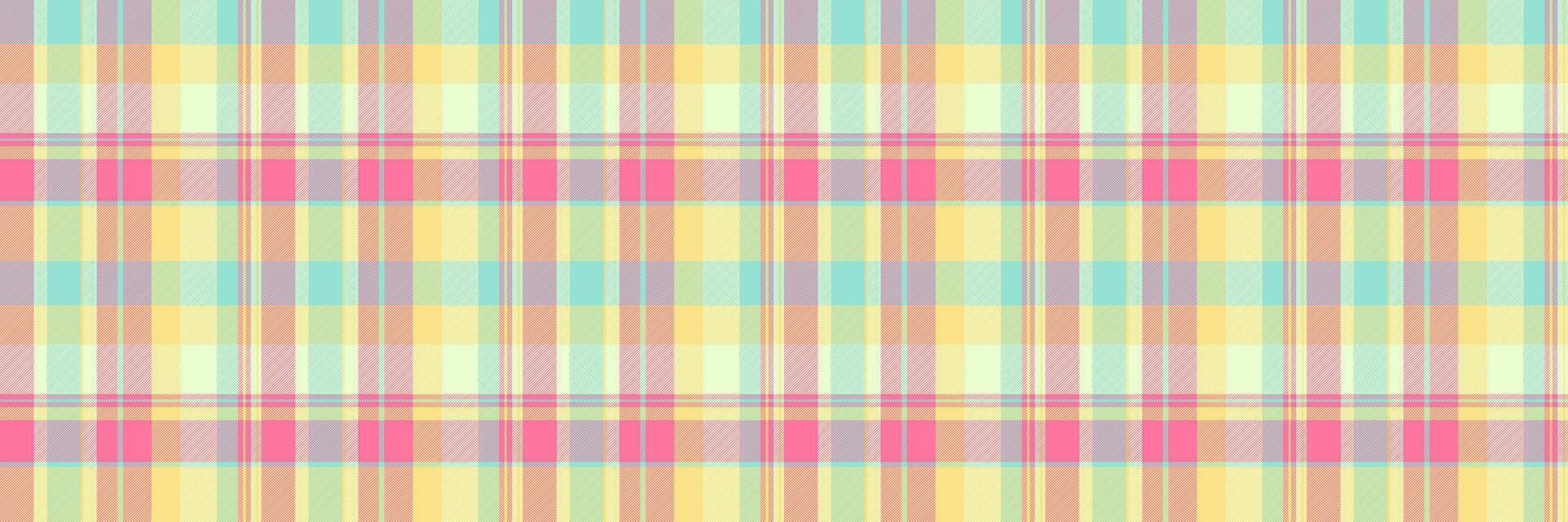 Scarf background check plaid, close up fabric tartan textile. Simple texture seamless pattern in yellow and red colors. vector