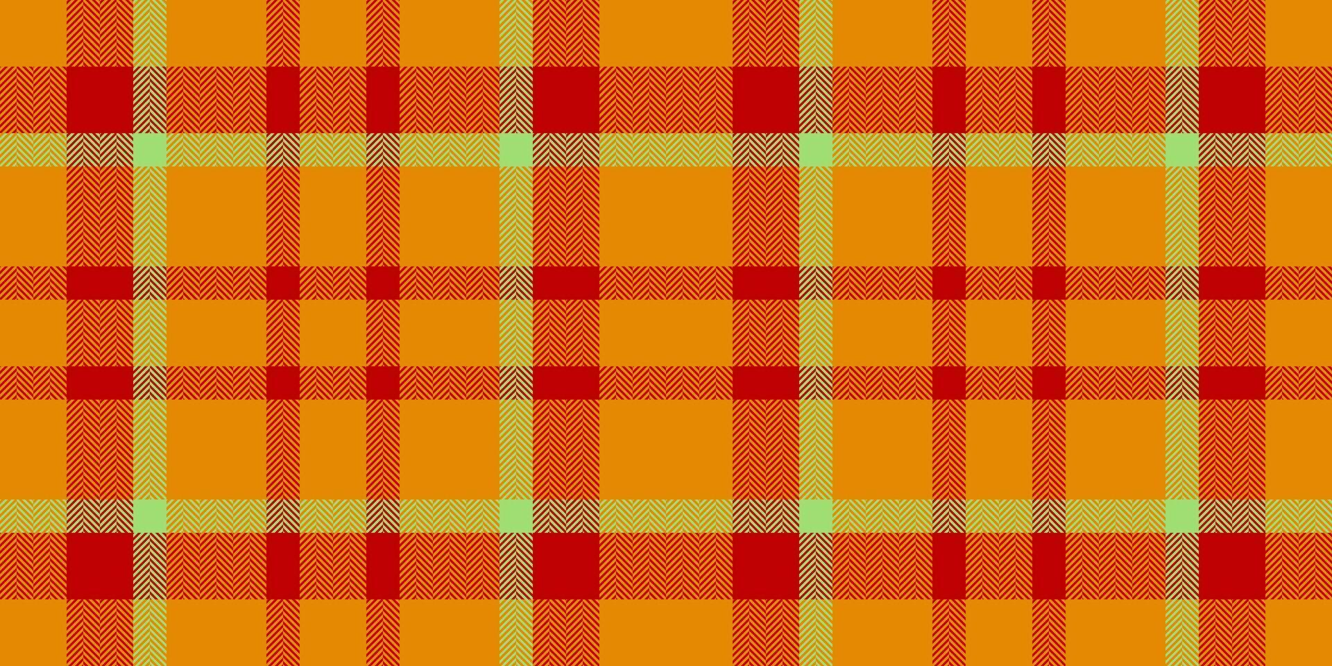 Ornament textile background, premium tartan plaid fabric. Effect check pattern texture seamless in amber and red colors. vector