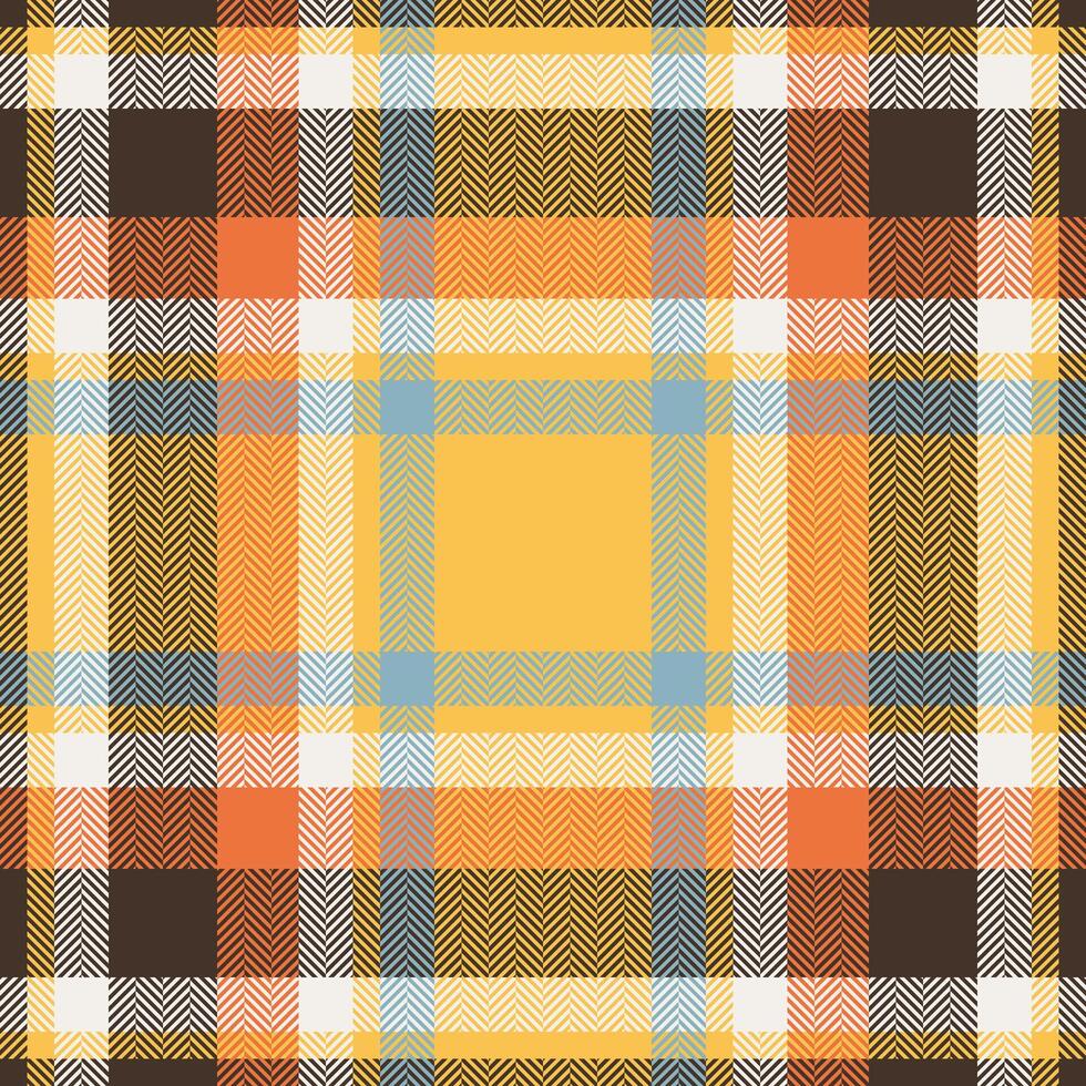 Plaid check pattern in orange and red colors. Seamless fabric texture. Tartan textile print. vector