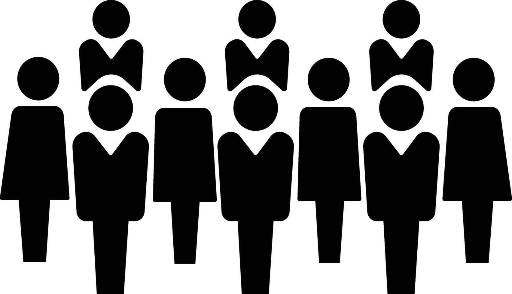 Group of business people icon in flat. Office workers with equal opportunities, corporate multicultural professional team. for apps or website symbol isolated on vector