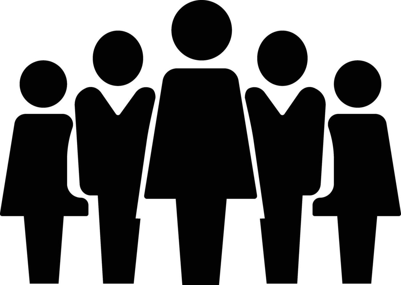 Group of business people icon in flat. Office workers with equal opportunities, corporate multicultural professional team. for apps or website symbol isolated on vector