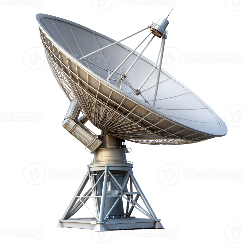 A large satellite dish sends signals png