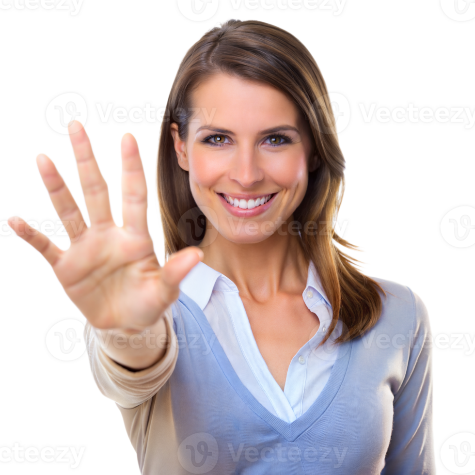 A woman is smiling and giving the thumbs up sign png