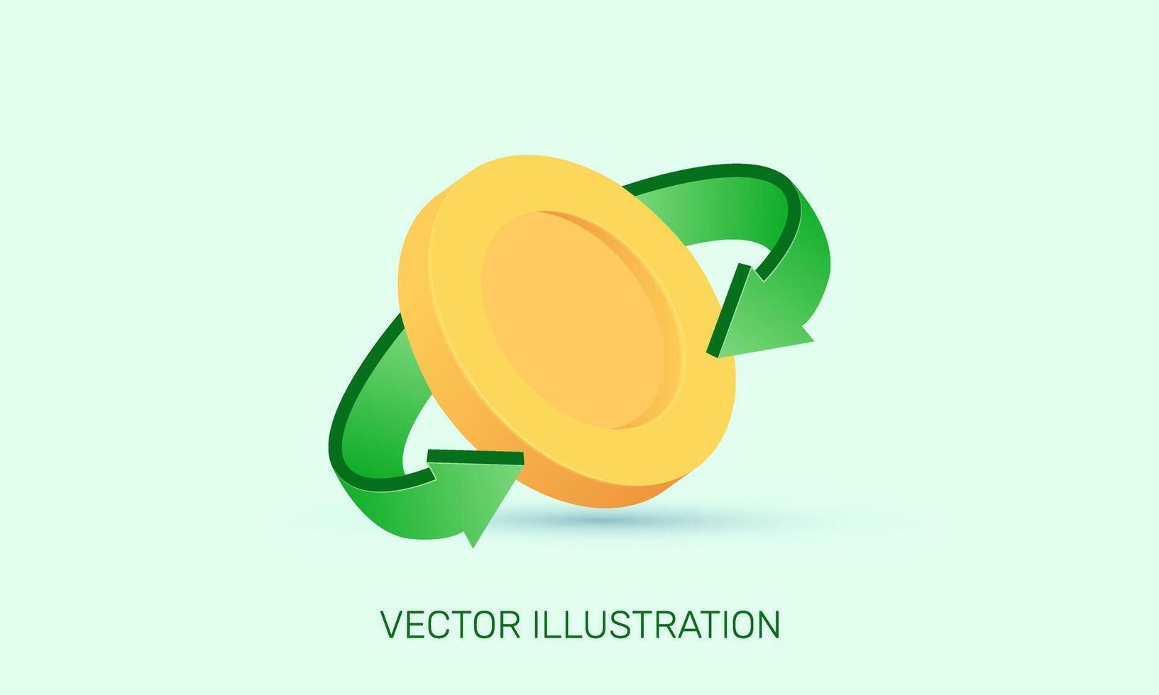 3d realistic unique icon concept money coin transfer bundles design vector