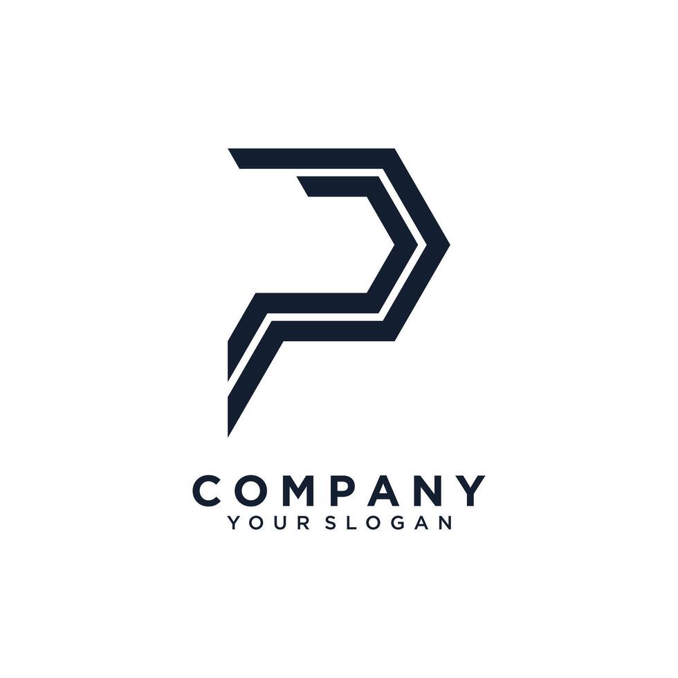 Monogram letter P design element icon with creative modern concept vector