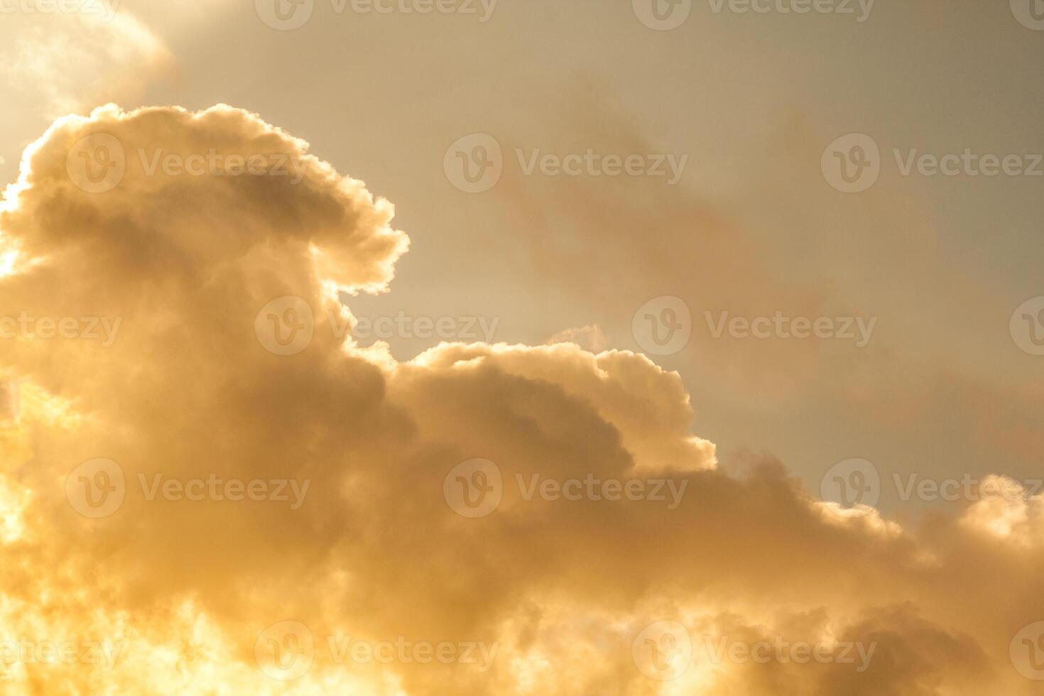 Dramatic view of a orange sunset clouds as background, copy space photo