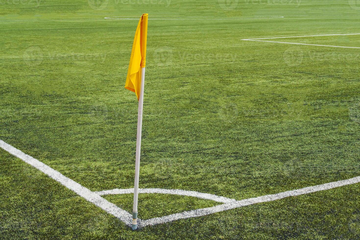 Corner flag on the football field photo