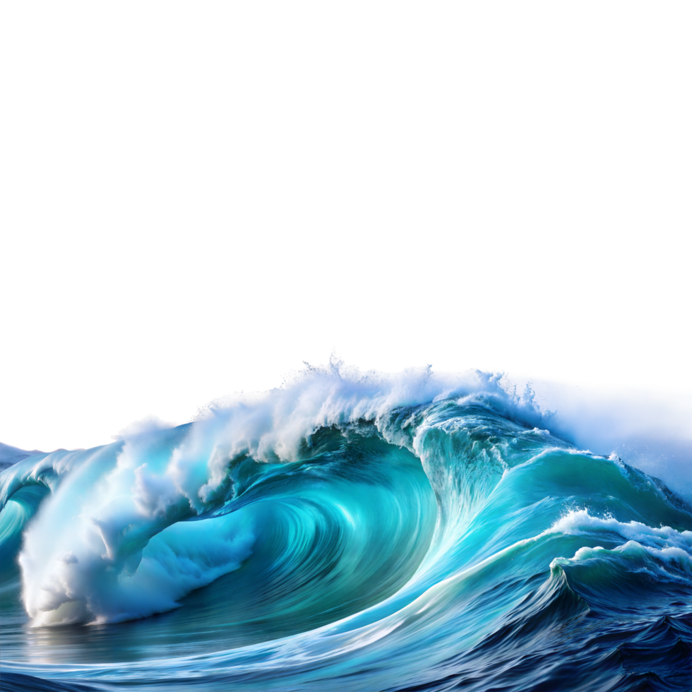 Huge ocean wave curled as it crashes near the shore png