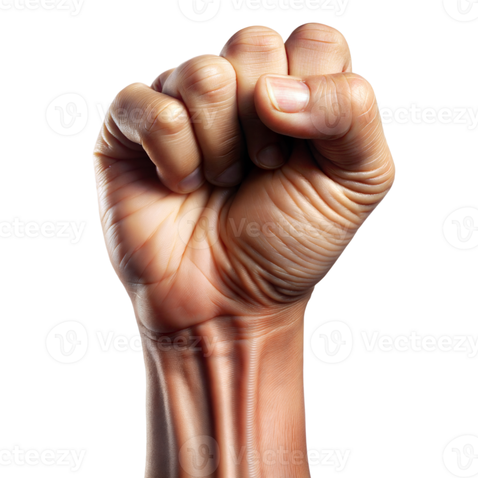 Close-up of persons fist on transparent background png