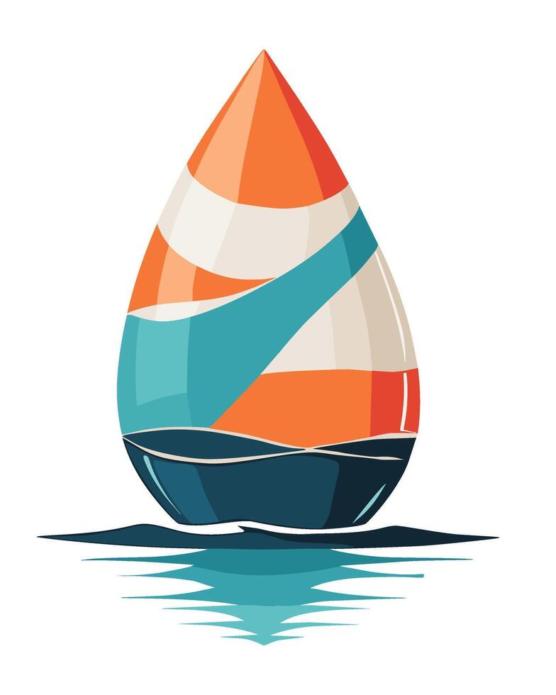 Safety buoy in calm sea with blue waves illustration vector