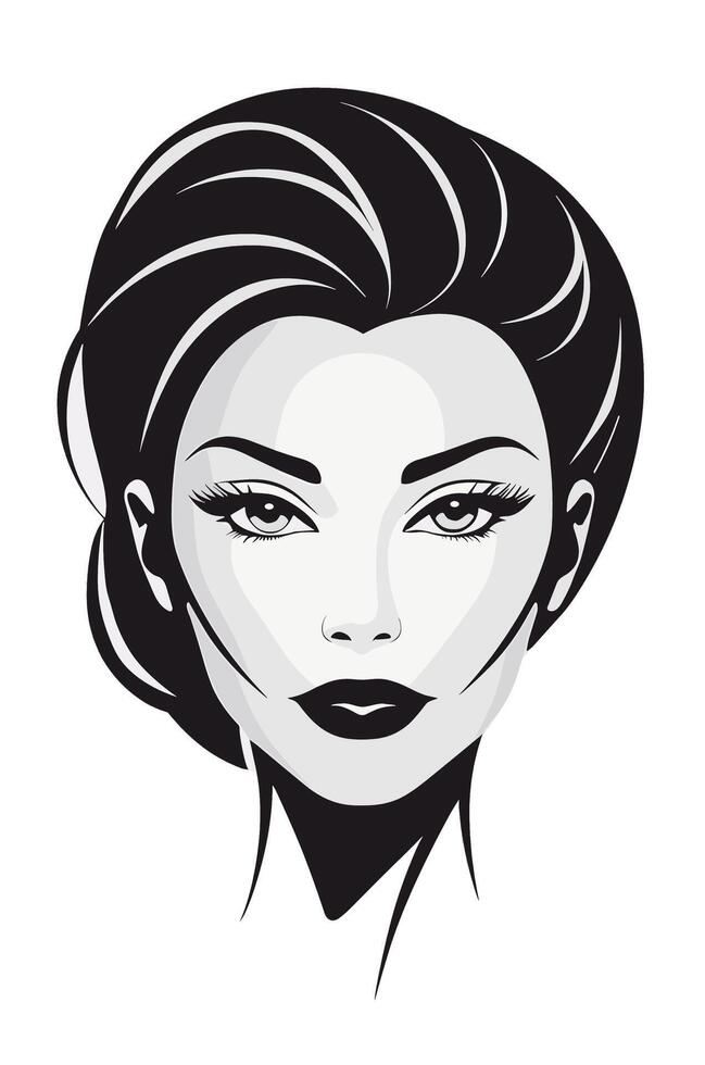 Blown out updo and pulled back with strands hairstyle 2000s vector