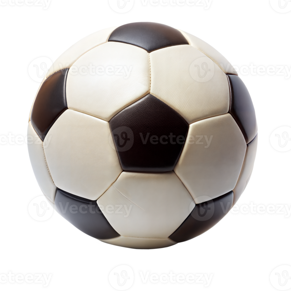 classico nero e bianca calcio palla visualizzato su un' trasparente sfondo png