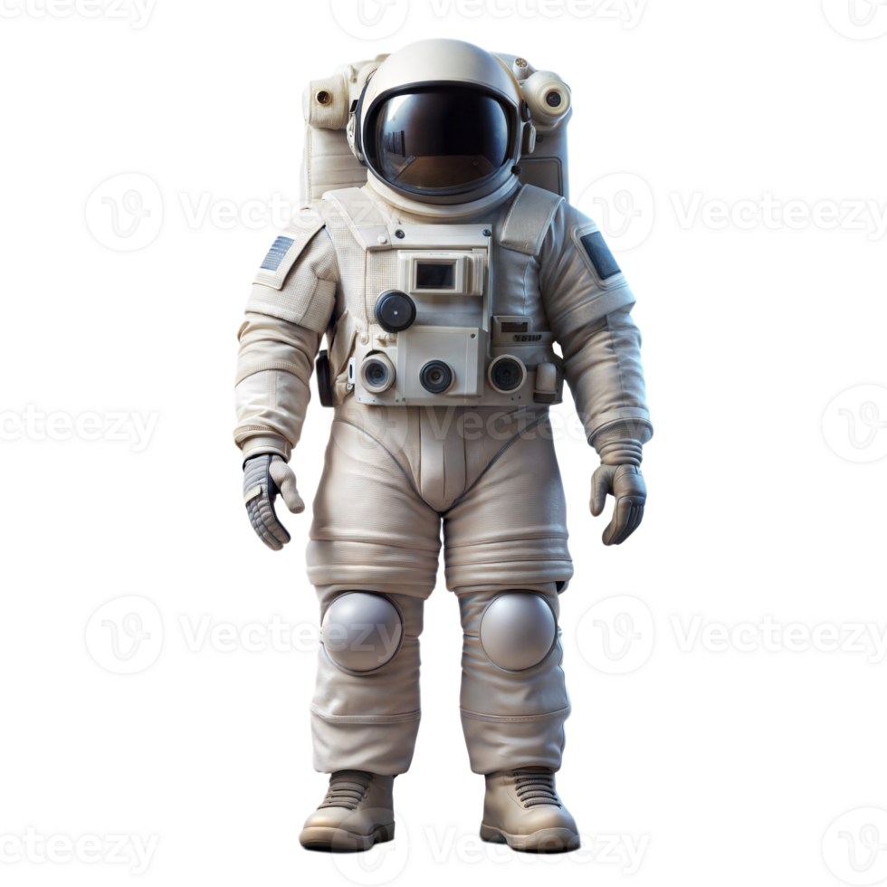 Modern astronaut space suit isolated png