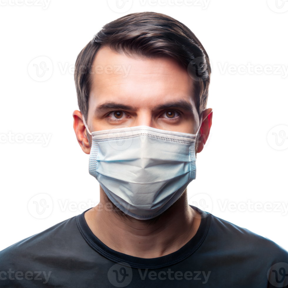 Man wearing a medical face mask png