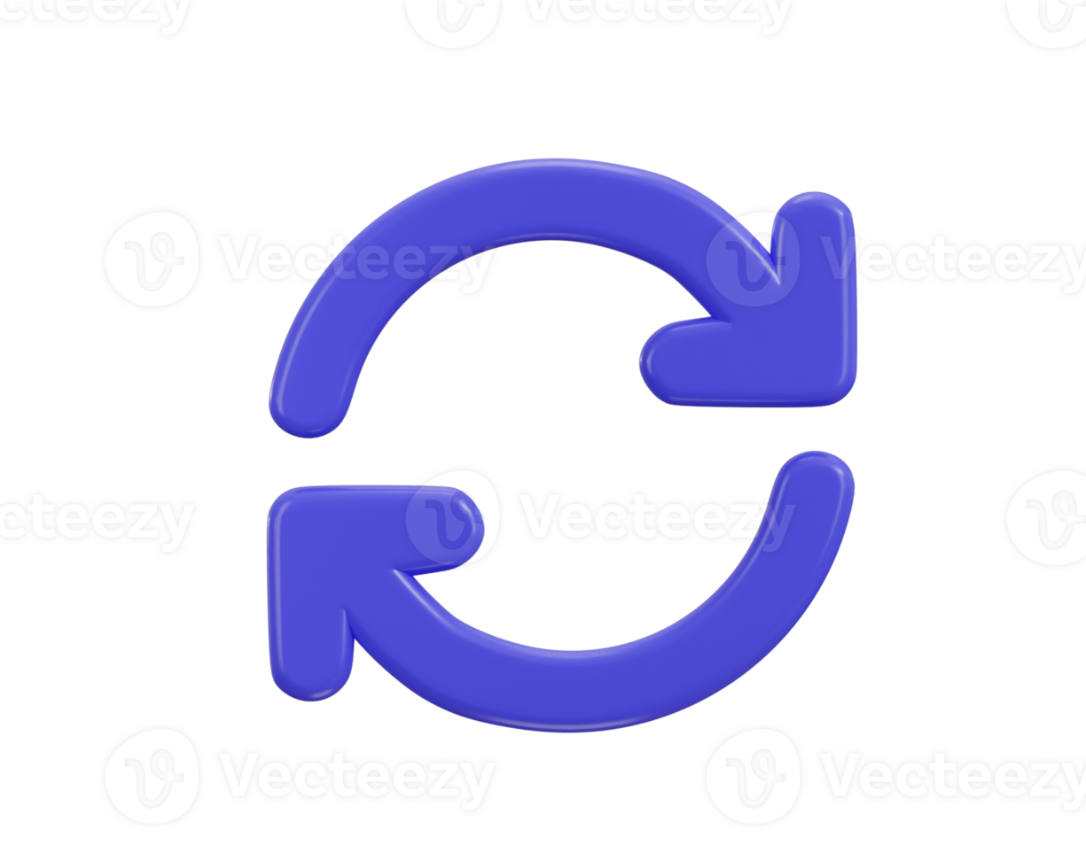 Refresh Icon, Reload Icon, Rotation Arrows Symbol 3d icon illustration png