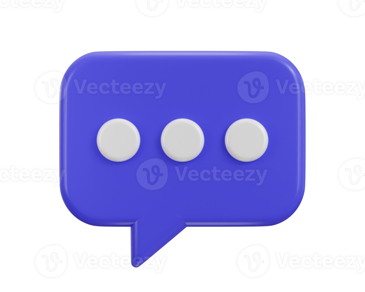 Chat message on speech bubble icon 3d rendering illustration png