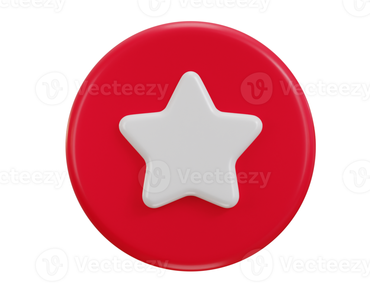 Star icon 3d rendering illustration png