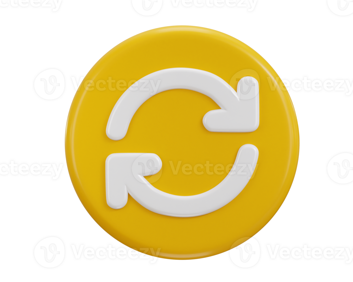 Refresh Icon, Reload Icon, Rotation Arrows Symbol 3d icon illustration png