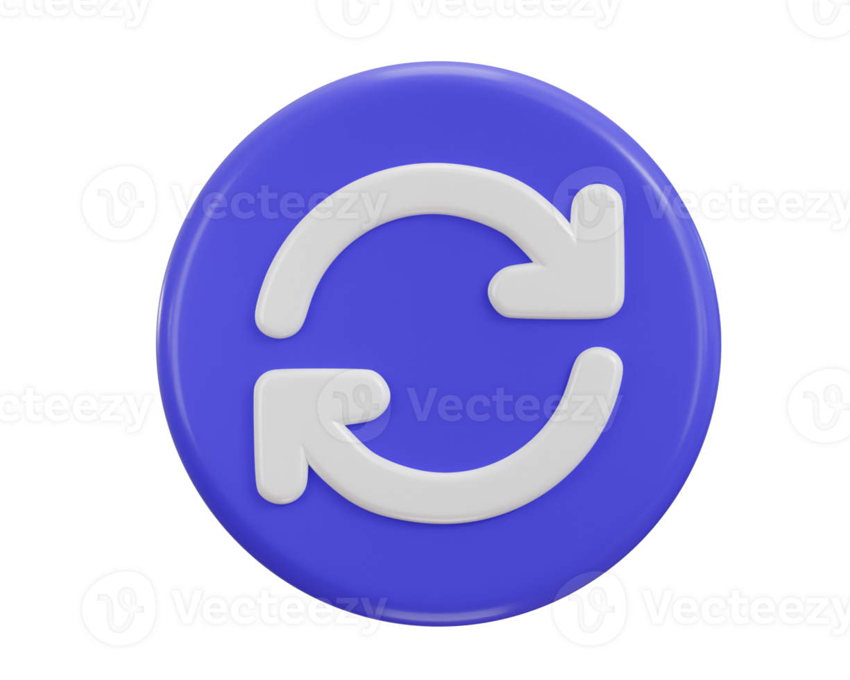 Refresh Icon, Reload Icon, Rotation Arrows Symbol 3d icon illustration png