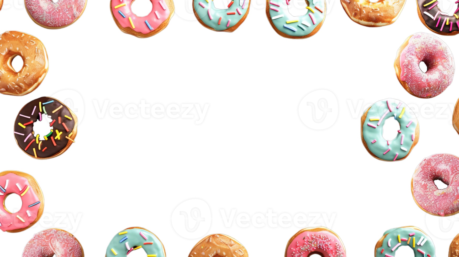 Colorful Donut Frame with Empty Space in the Center for Your Text or Logo png