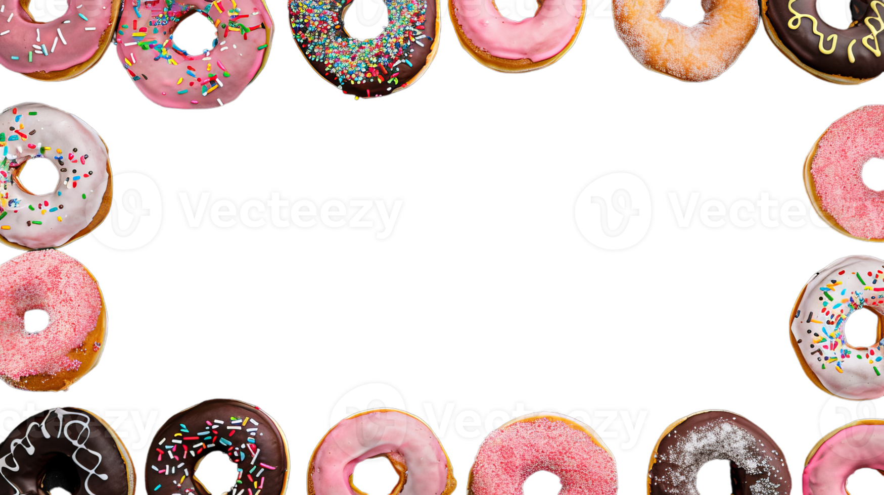 Colorful Donut Frame with Empty Space in the Center for Your Text or Logo png
