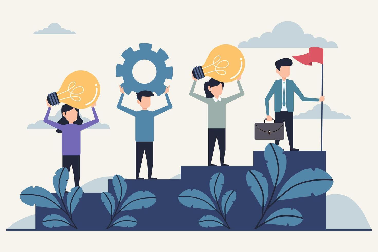Teamwork Triumph A Celebration of Collaboration, Innovation, and Success vector