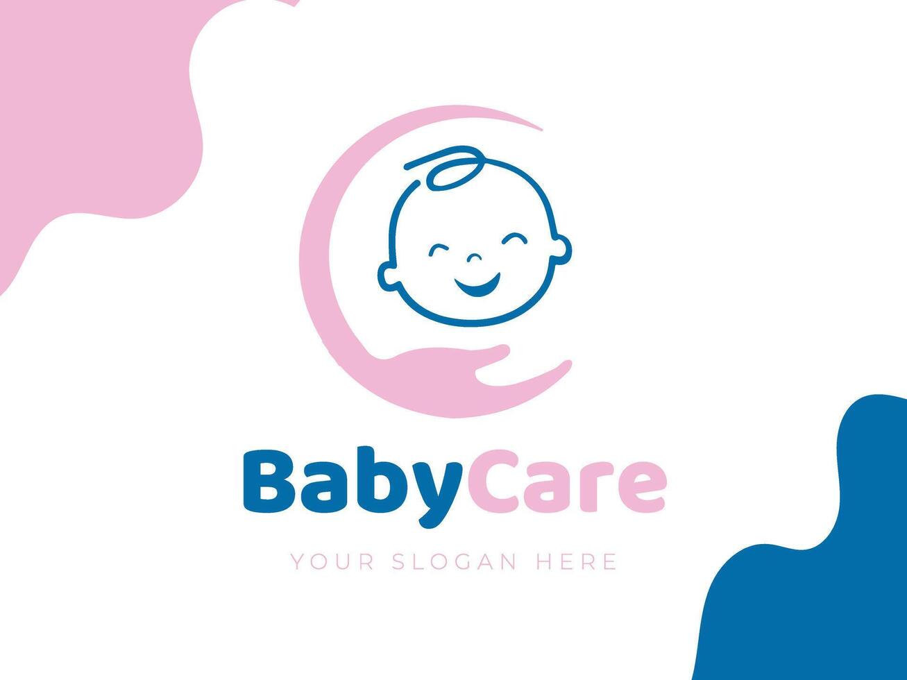 Baby care logo design vector