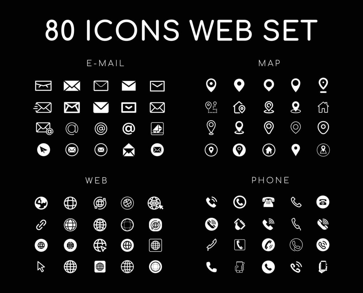 Set of web icons vector