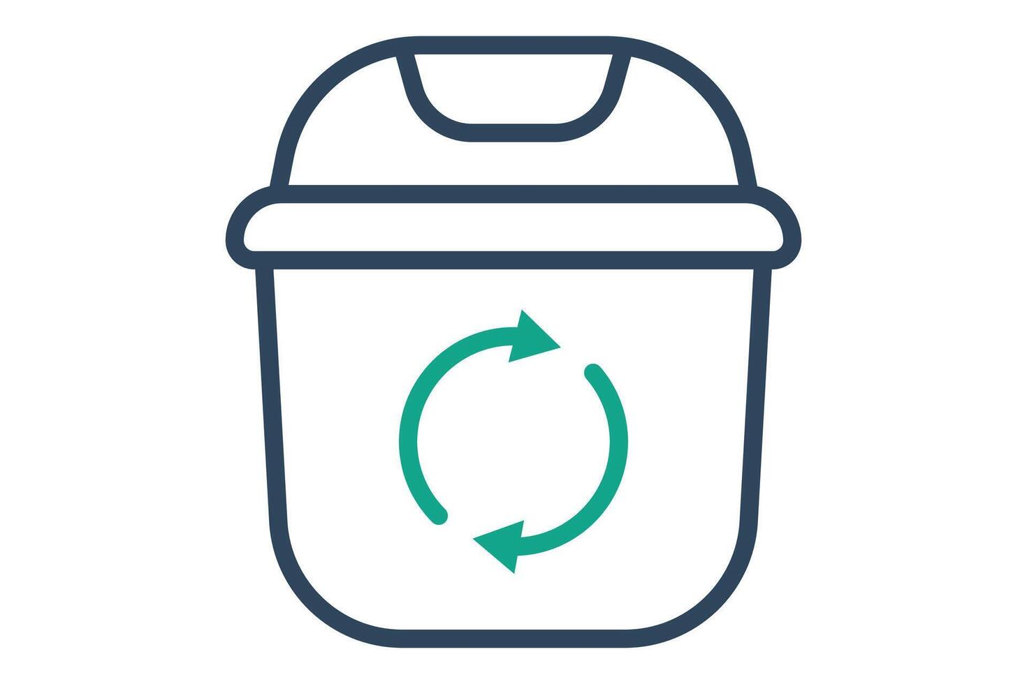 Trash icon. trash can. icon related to utilities. line icon style. utilities elements illustration vector
