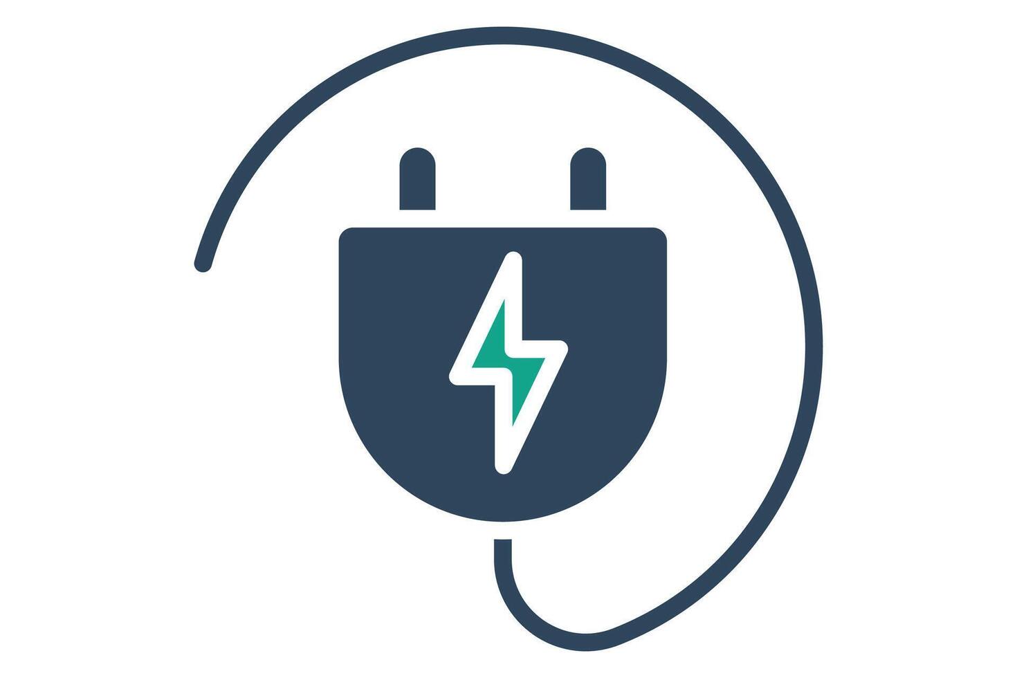 Plug icon. plug with energy. icon related to utilities. solid icon style. utilities elements illustration vector