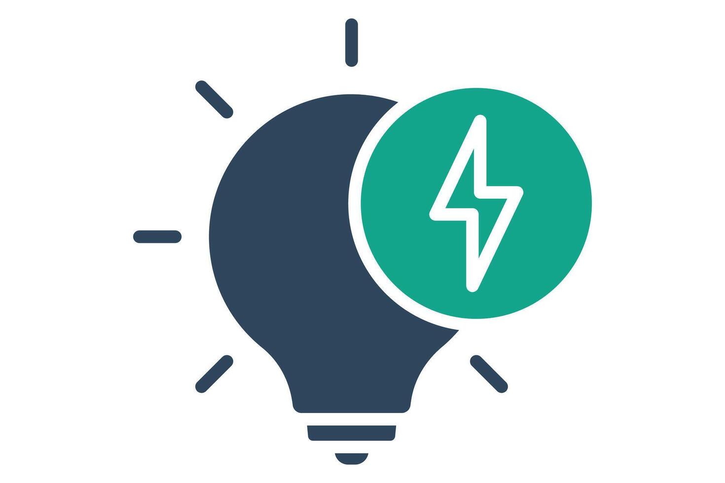Electricity icon. light bulb with energy. icon related to utilities. solid icon style. utilities elements illustration vector