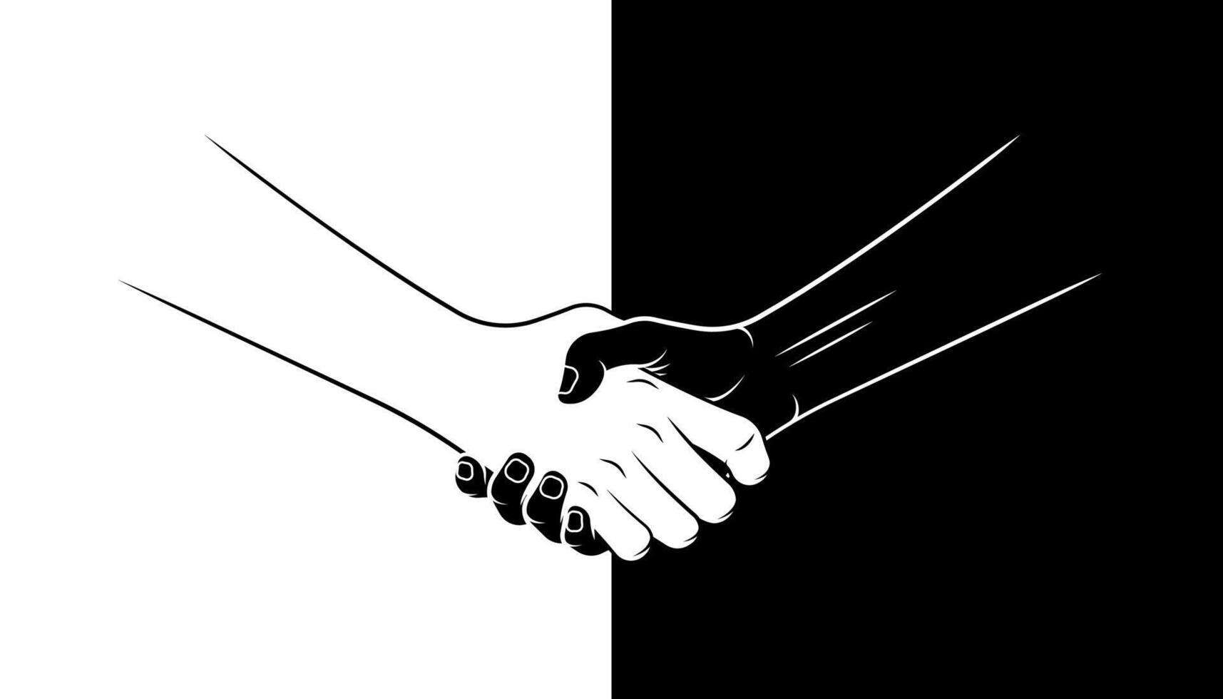 black and white men shaking hands background. vector