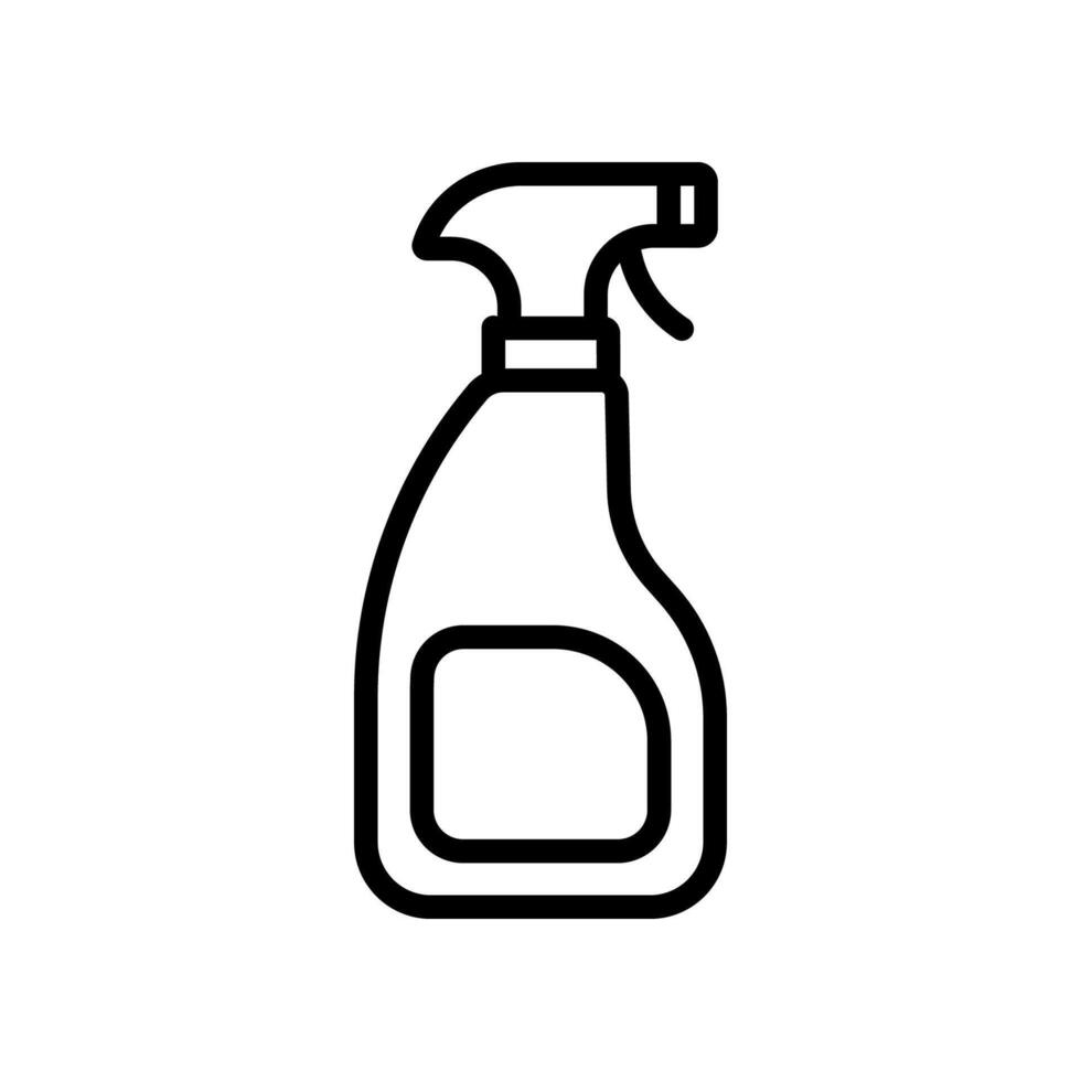 Spray bottle line icon isolated on white background. vector