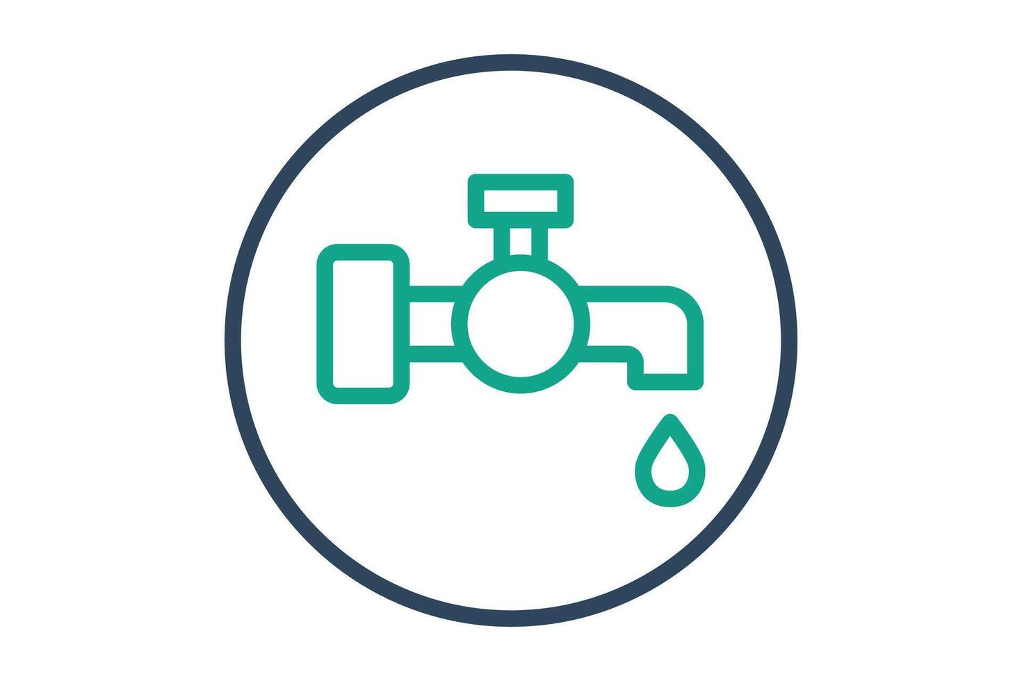 Water supply icon. water faucet. icon related to utilities. line icon style. utilities elements illustration vector