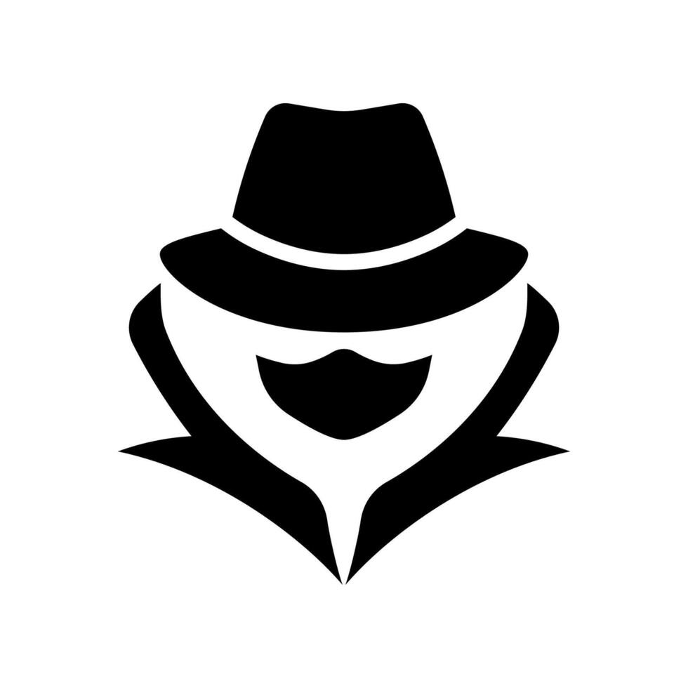 Spy agent hacker icon isolated on white background. vector